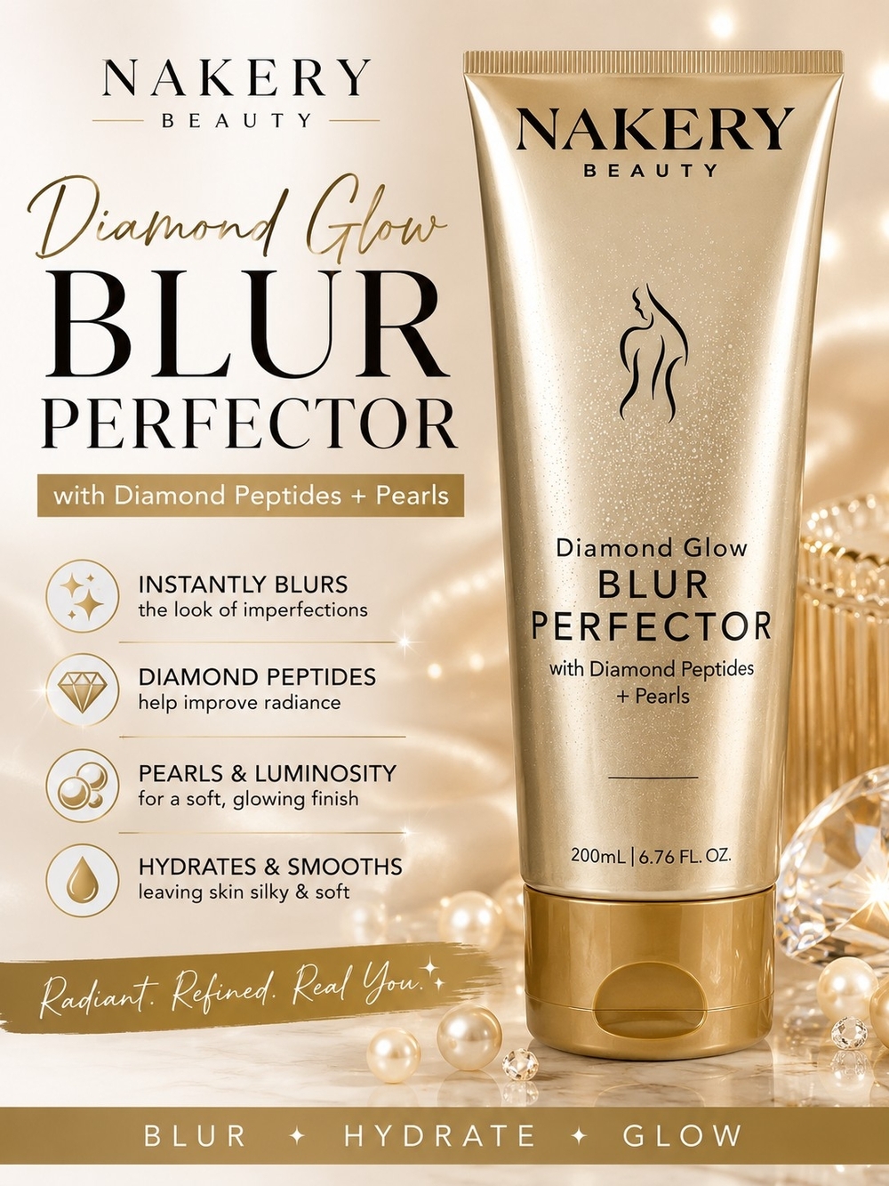 NAKERY Beauty Diamond Glow Blur Perfector 6.76 oz